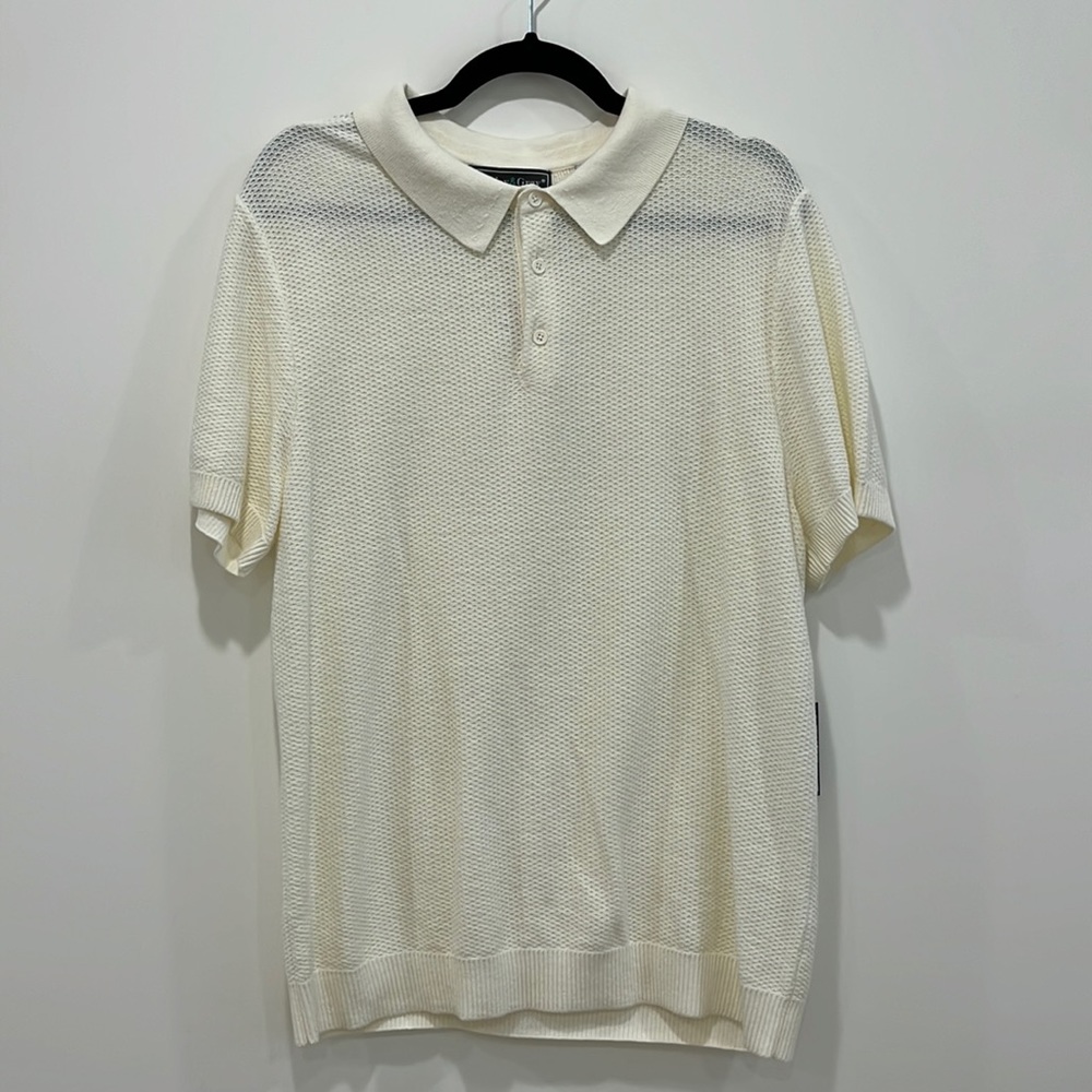 Paisley & Gray cream knit polo